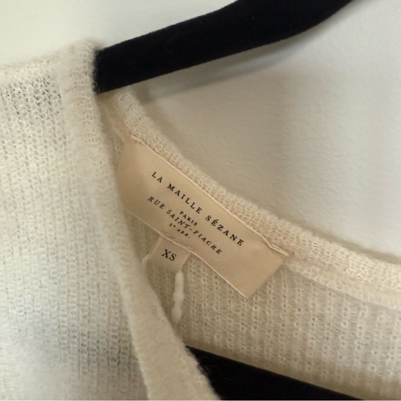 Sezane Gaspard Cardigan Ecru and Navy Striped XS - Picture 5 of 8